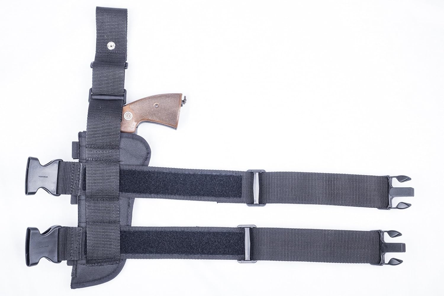 OUTBAGS USA NTAC12 Premium Nylon Drop Leg Thigh Holster with Bullet Shell Ammo Loops - Fits Most 7.5" to 8" Barrel 6-Shot Standard Size Revolvers – Tactical Double Leg Straps, Made in USA