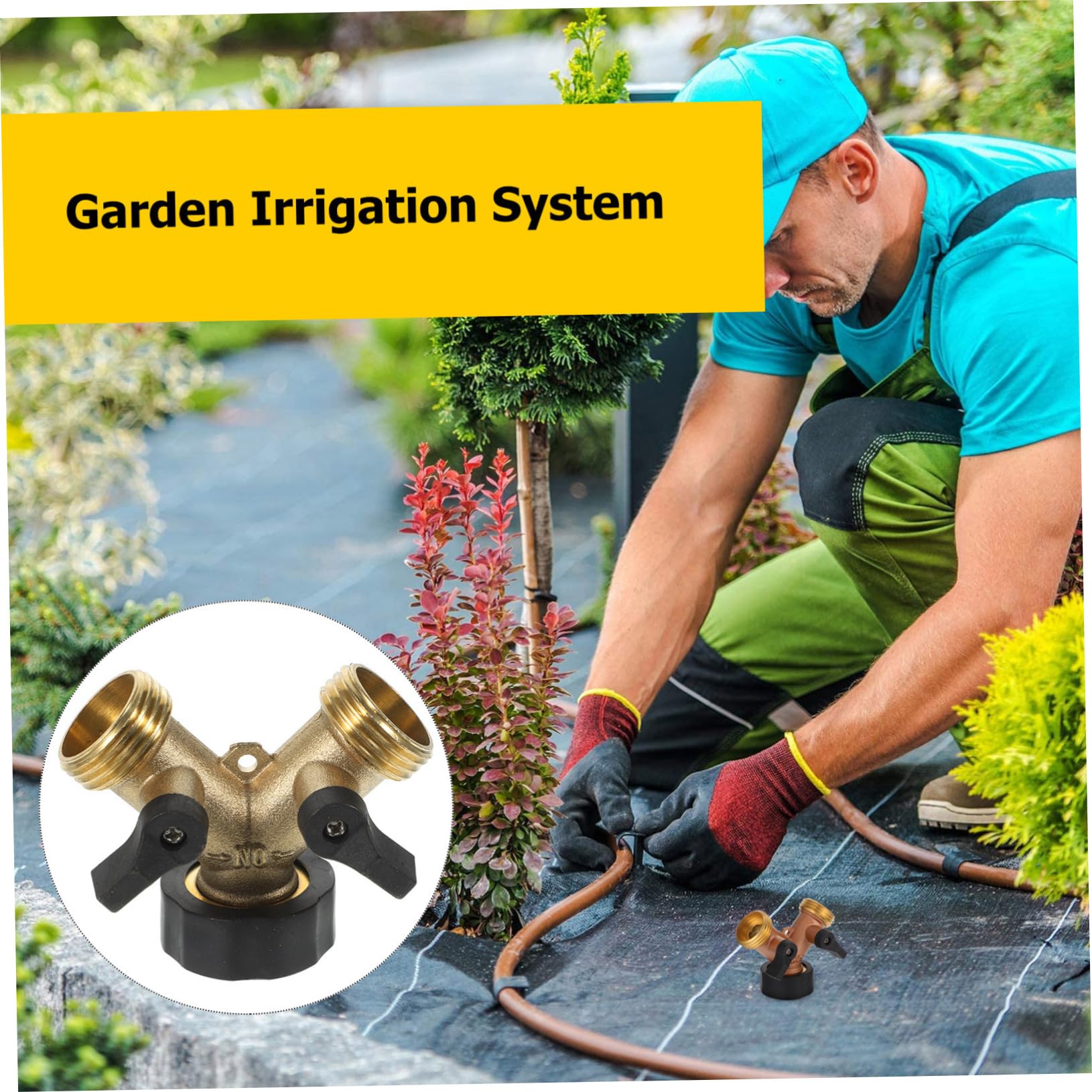 2 Pezzi Raccordo Splitter per da Y Connettore Rapido con Valvole Controllo Regolabili Adattatore per Rubinetto da Installazione e Controllo per e Giardinaggio