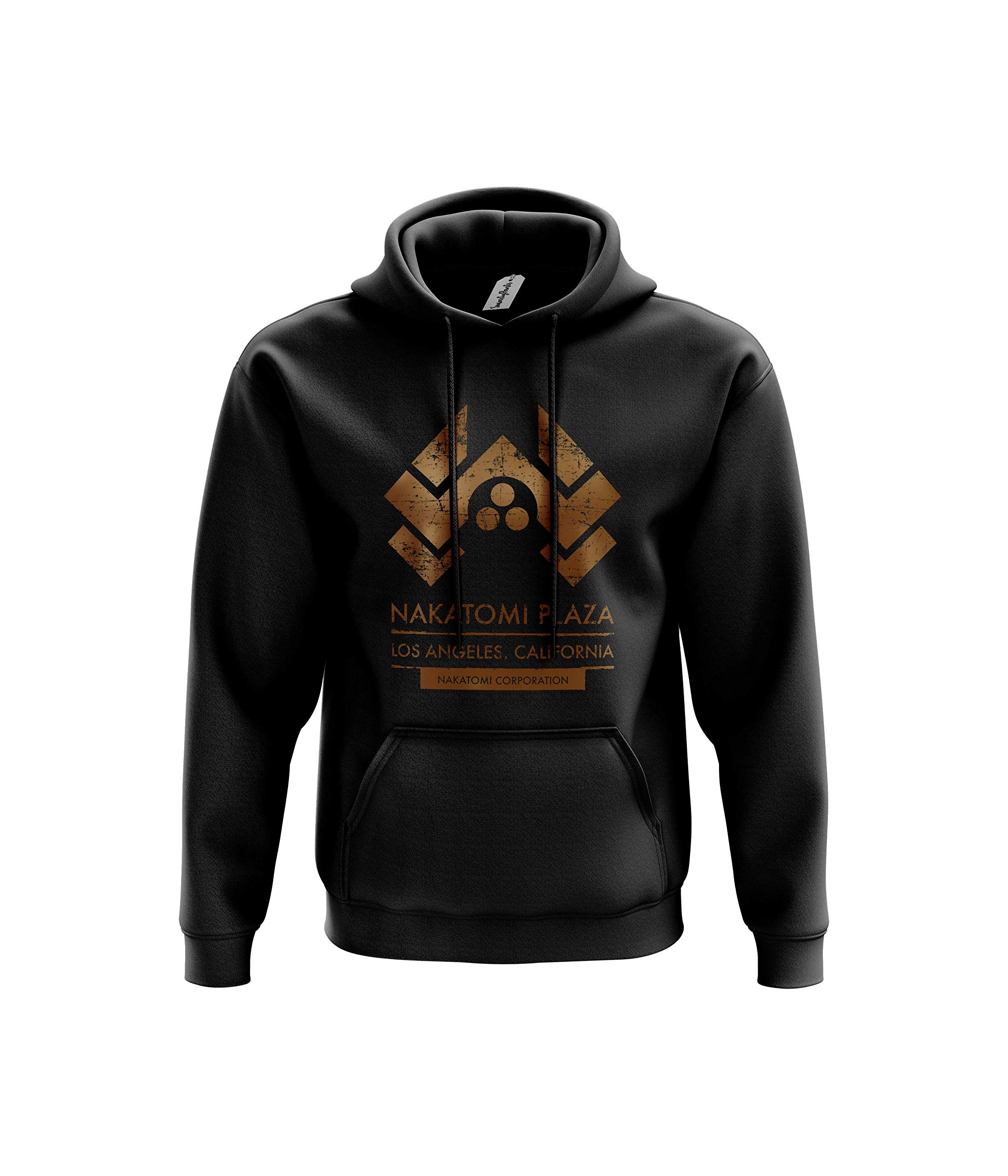 Nakatomi Plaza Hoodie- Adult's Christmas Eve 1988 Movie Action Xmas Presents Gifts Ideas 80% Ringspun Cotton 20% Polyester Kangaroo Pouch Pocket Twin-Needle Stitching (Black Prime, XL)