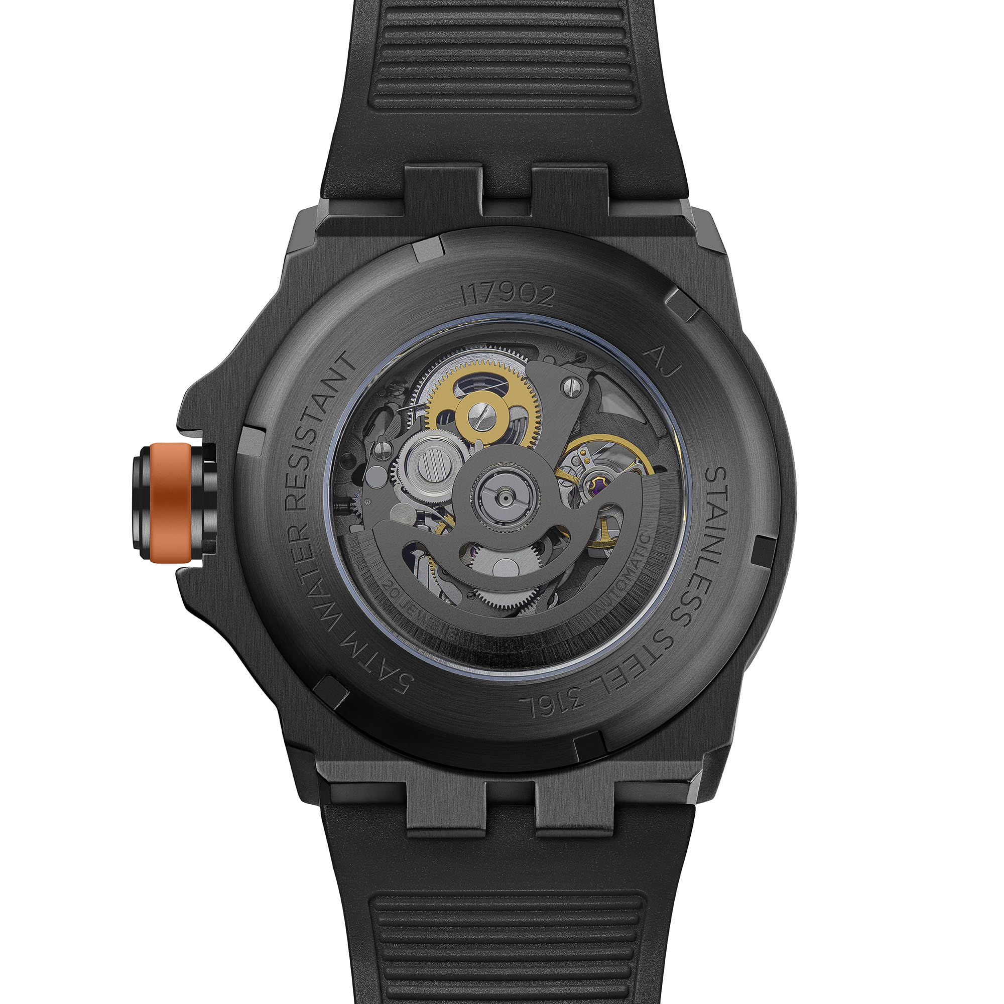 Ingersoll The Rigger I17902 męski automatyczny zegarek 45 mm z czarną tarczą i czarnym paskiem PU