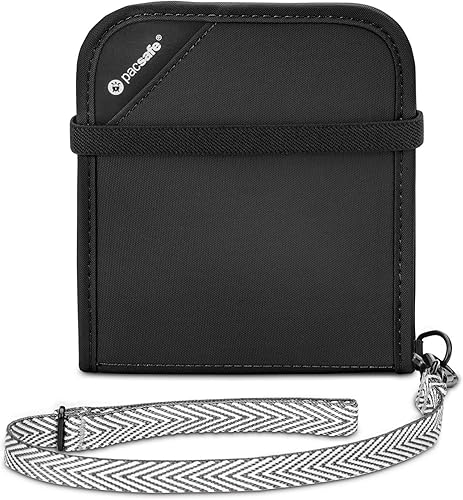 Pacsafe Rfidsafe V100 - Cartera plegable con bloqueo RFID antirrobo, Negro -, Rfidsafe V100 - Cartera plegable con bloqueo RFID antirrobo