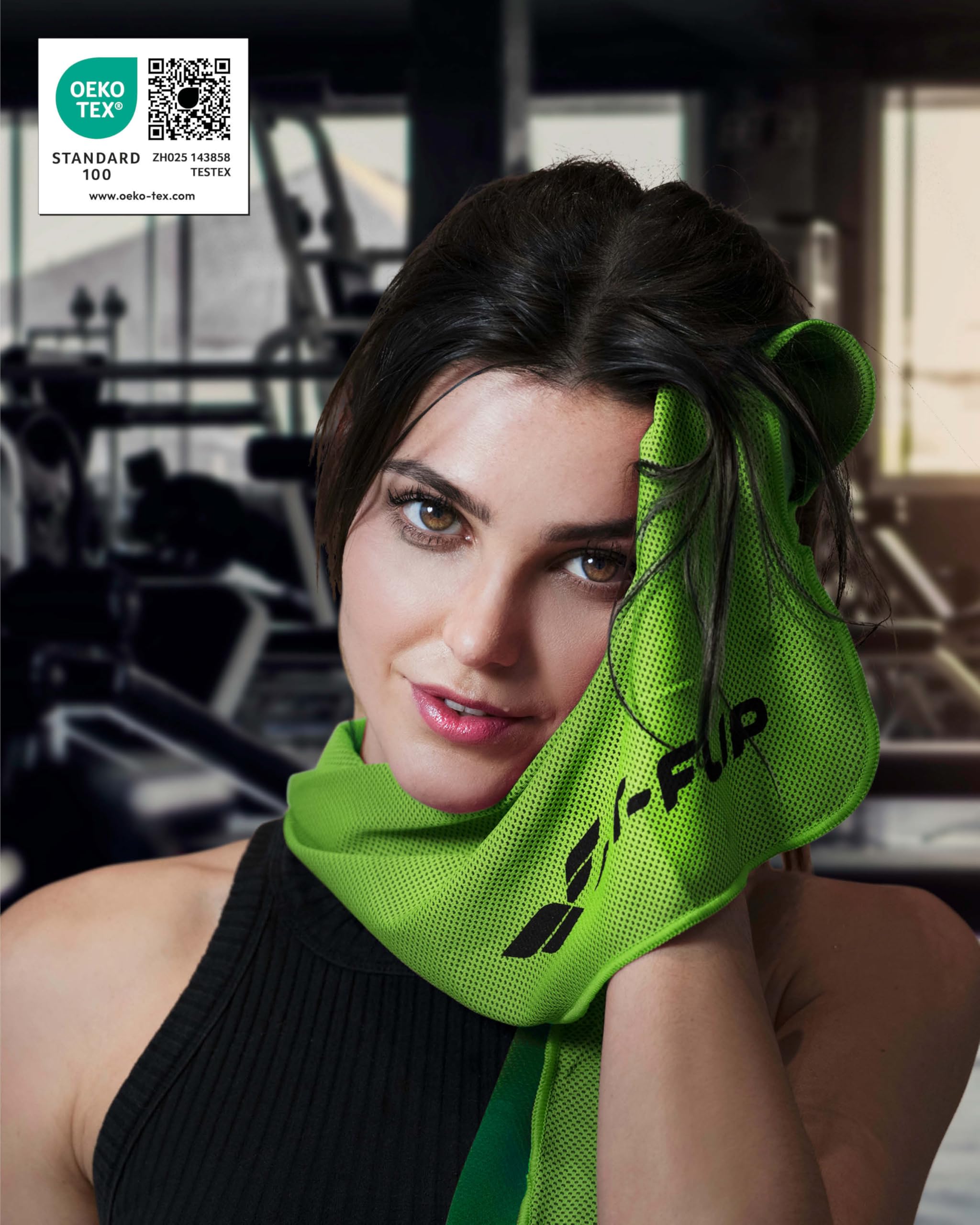 Fit-Flip Set da 3 asciugamani rinfrescanti 100x30cm – Asciugamano rinfrescante in microfibra, Airflip Cooling Towel – Colore: blu scuro/verde/rosa, misura: 100x30cm