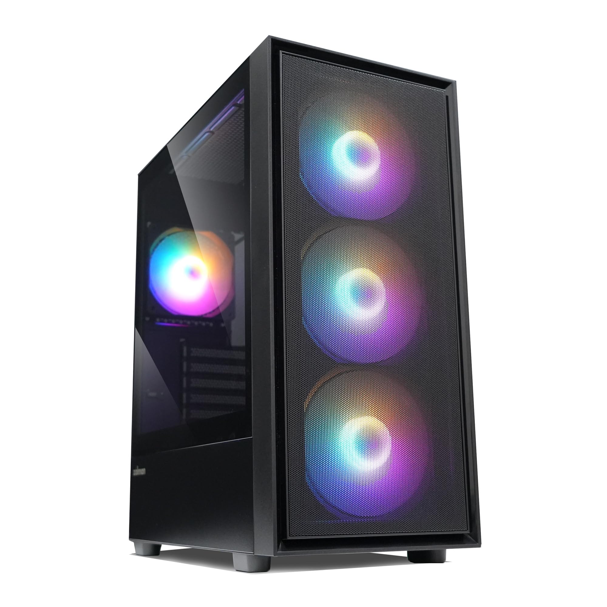 Zalman S6 High Airflow ATX Boîtier d'ordinateur de bureau RVB | 3 ventilateurs FRGB de 140 mm + 1 x 120 mm, USB Type-C 3.2, radiateur AIO 360 mm et support GPU 345 mm