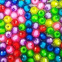 Vista 1 de Ball 400pcs Transparent 8mm Beads Crystal Spacer Beads, Round Beads Inside for Jewelry Making (Ball-Mixed)
