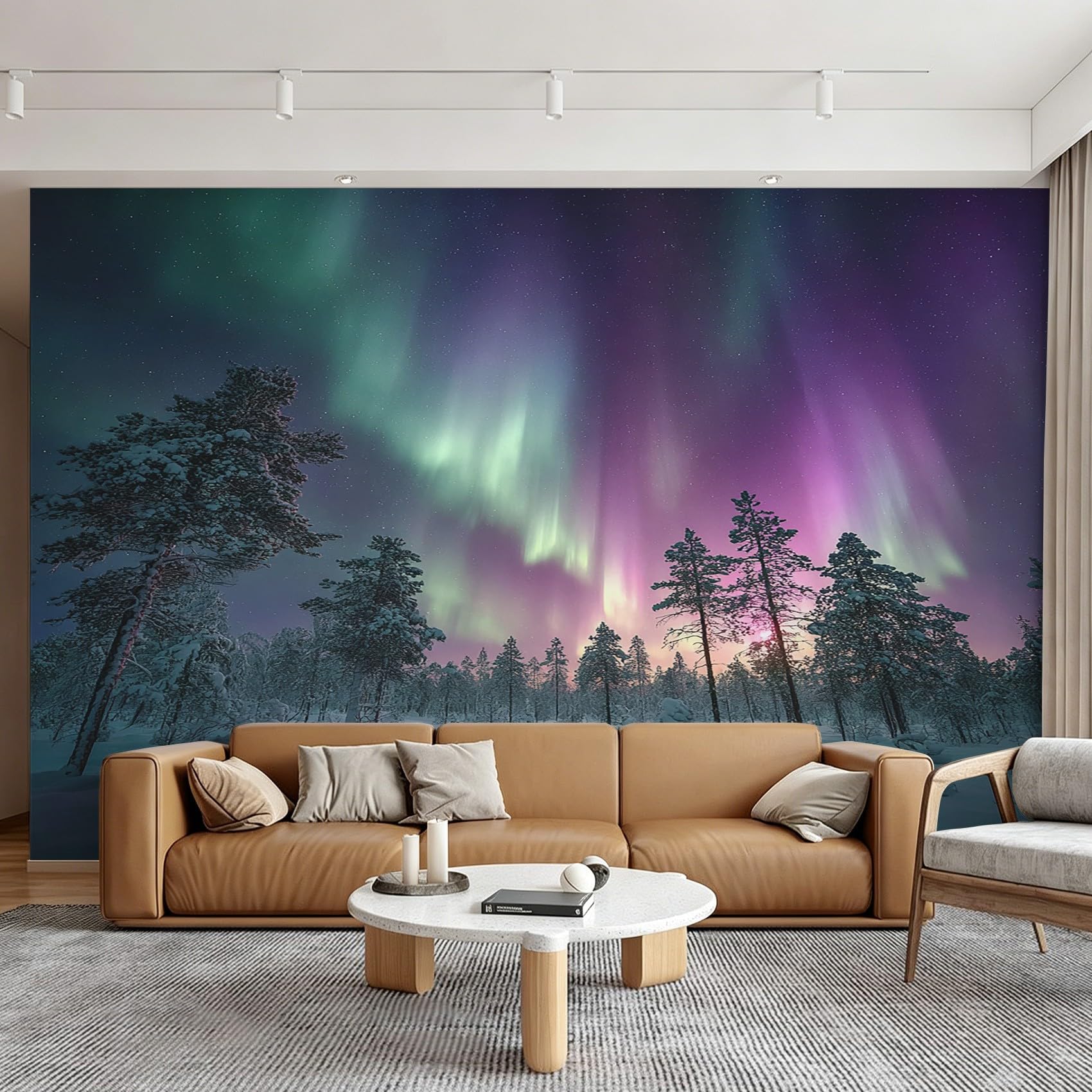 Générique Papier Peint Aurore Boréale Intissé, 450 x 260 (L x H)