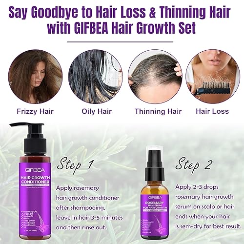 Miniatura 5 de Aceite de romero para el crecimiento del cabello con biotina, aceite de ricino, acondicionador para el crecimiento del cabello, tratamiento de