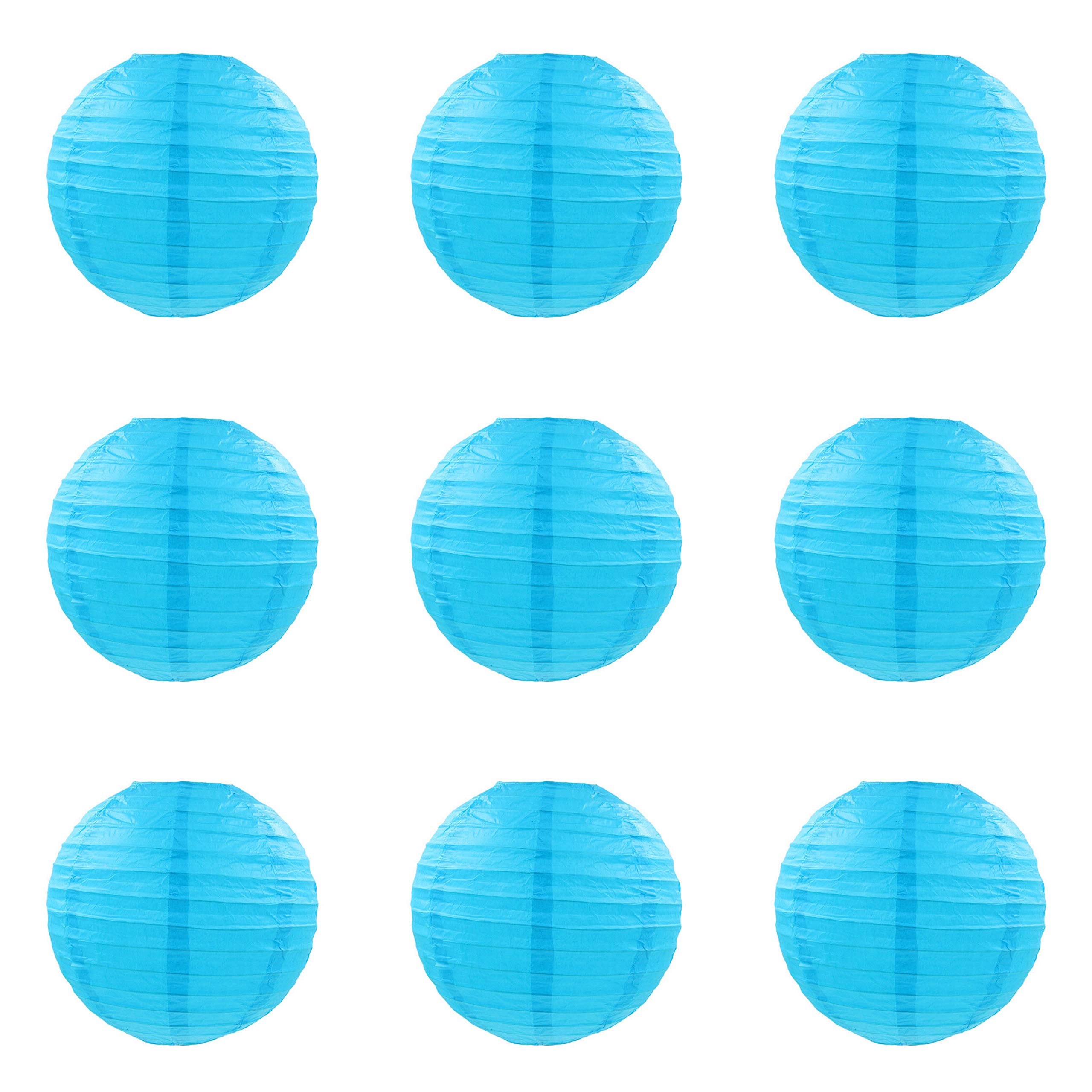 ACVIP Chinese Paper Lantern Lampshade Home Party Wedding Decor, Pack of 9 (16", Sky Blue) — image 1