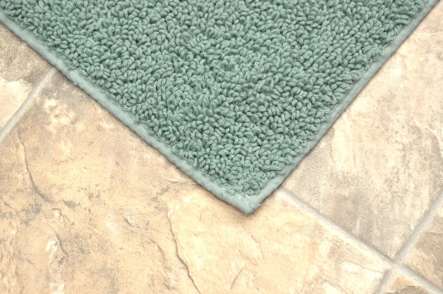 Garland Rug Queen Cotton Sea Foam 3 Piece Set (Toilet Cover, Contour Rug, Bath Rug) Ultra Soft, Plush, Highly Absorbent, Machine Washable Shower & Bathroom Floor Towel, Non-Slip, Quick-Dry,