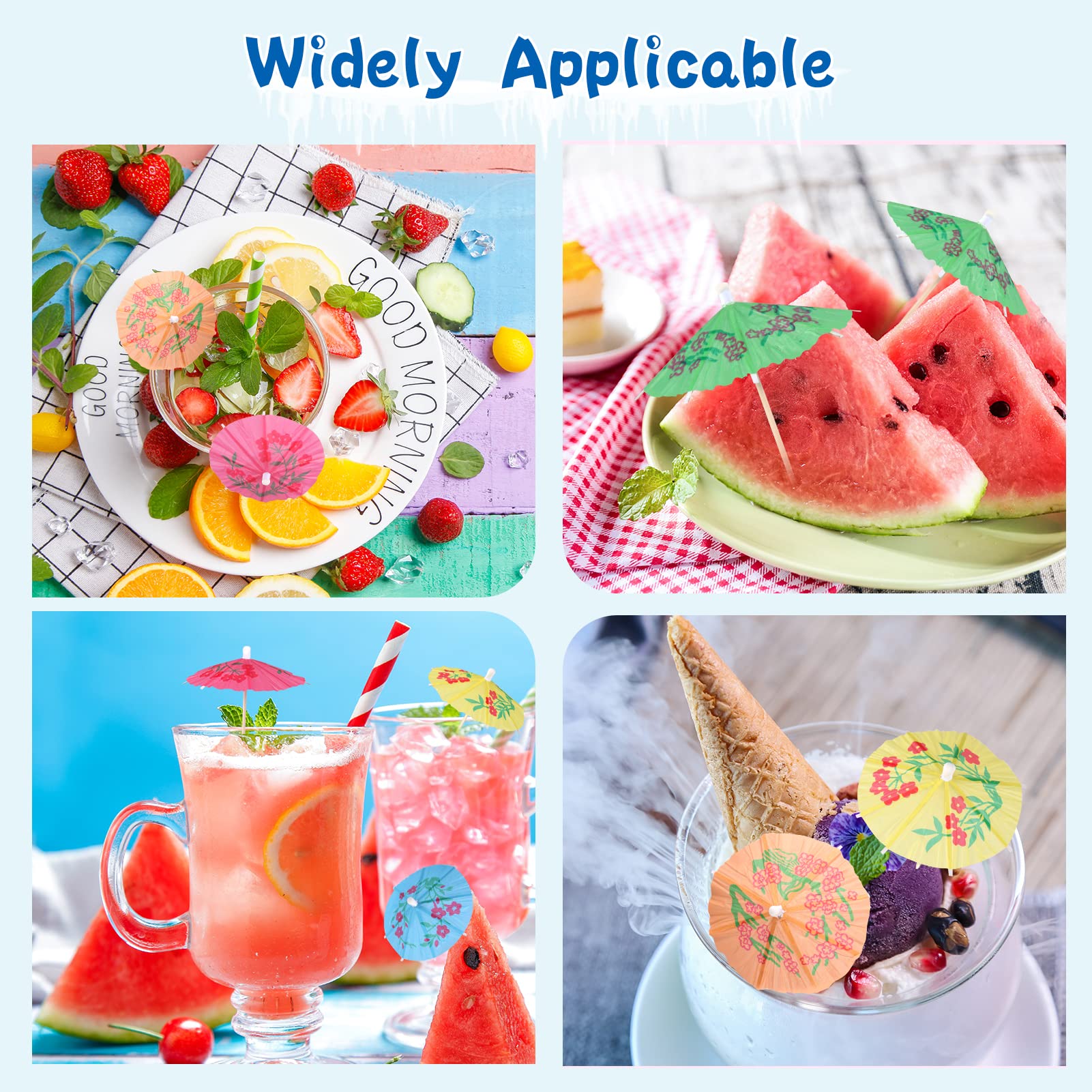 Ombrelli da Cocktail Mini Cocktail Parasols Accessori Decorazione di Bevande e Frutta 144 PCS