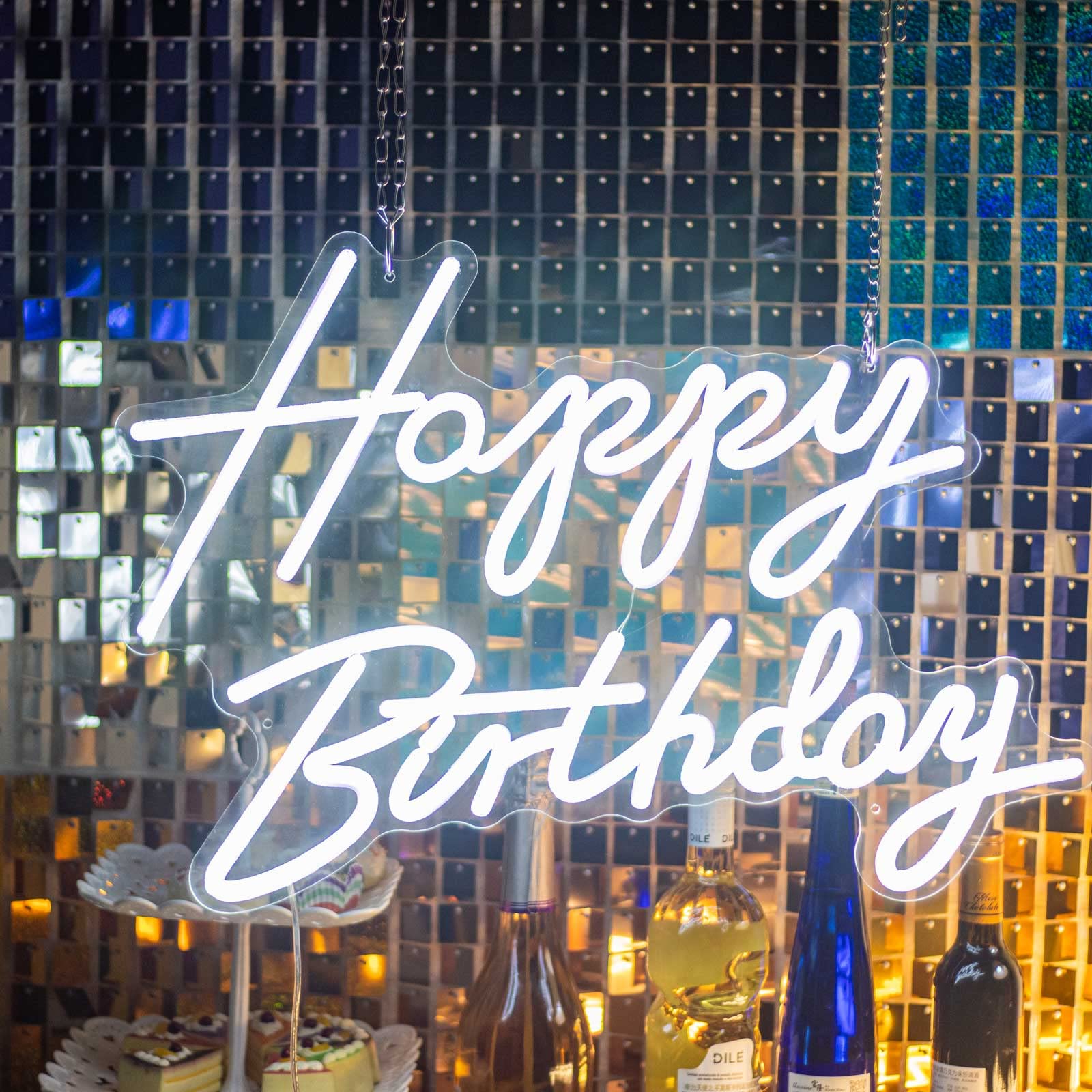 Buy Large Happy Birthday Neon LED Light Up Sign for Birthday Party