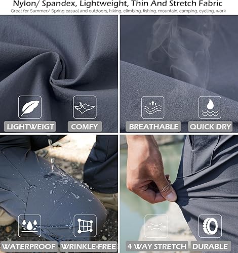 Miniatura 6 de ReFire Gear Pantalones tácticos de secado rápido para hombre, pantalones cargo ligeros de verano para senderismo al aire libre