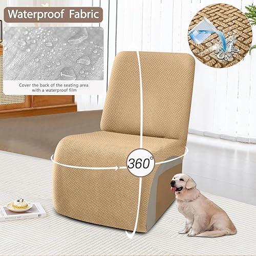 Vista 4 de ALIECOM Fundas 100% impermeables para sofá seccional reclinable, forma de L, elásticas, para esquina, funda para sofá seccional reclinable, lavable