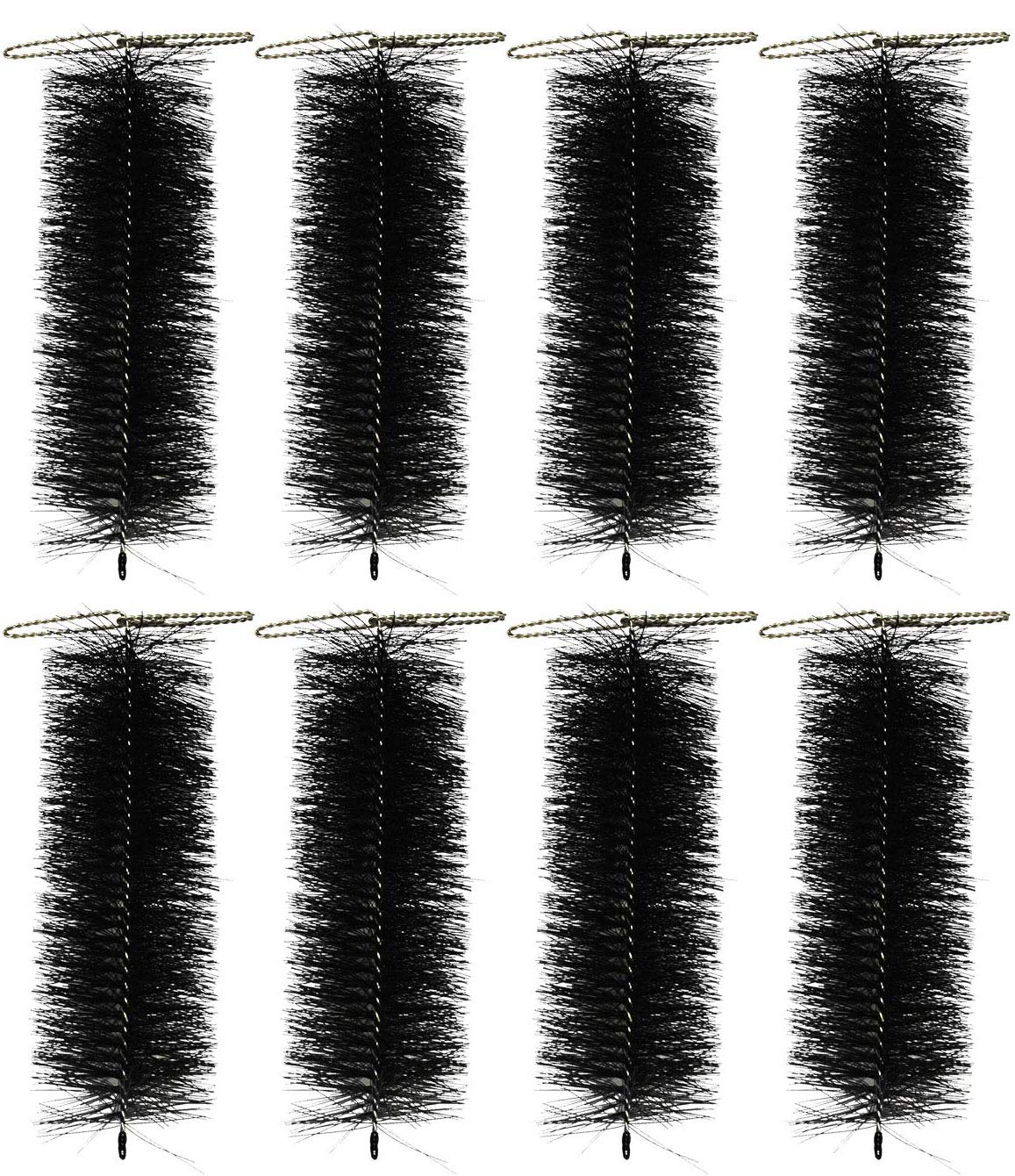 Selections Drain & Gutter Downpipe Brush Guard Plugs for Leaf, Moss & Debris Protection in Black - Pack of 8