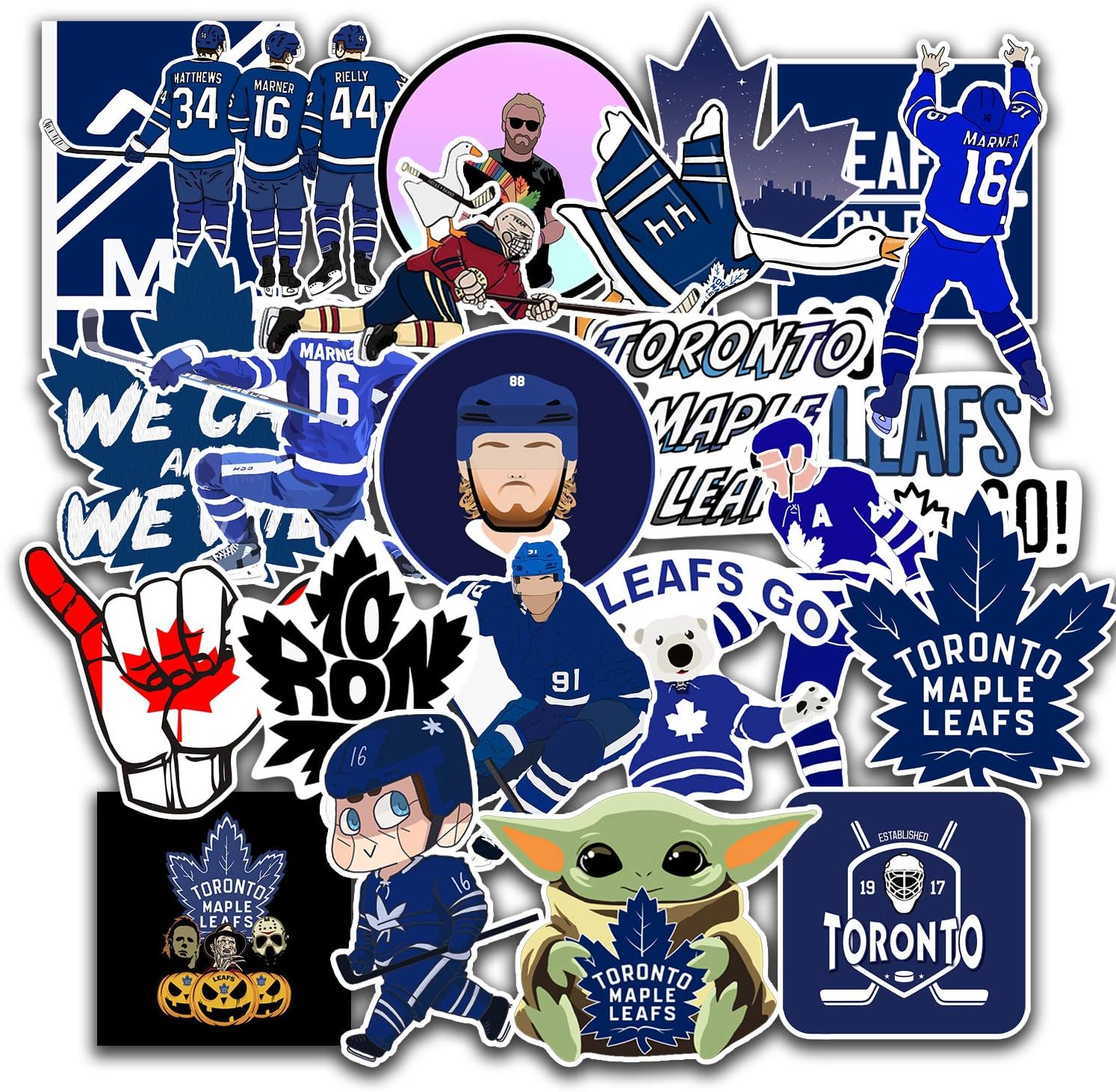 23 PCS Set of Toronto Vinyl Maple Leafs Stickers Pack Toronto Decal Maple Leafs 2-2.5 inches