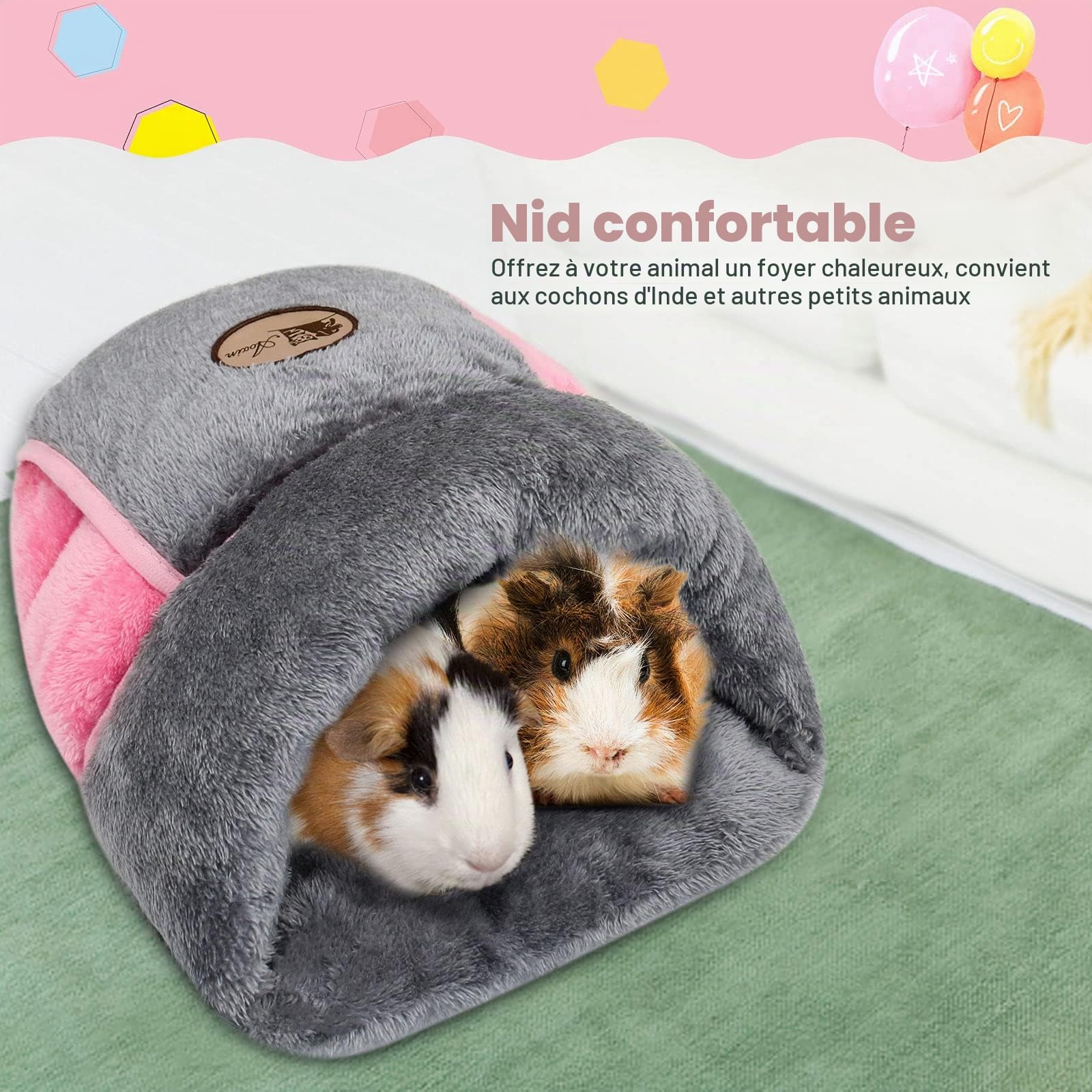 Lit pour cochon d'Inde - Polaire chaude et confortable - Pour petits animaux