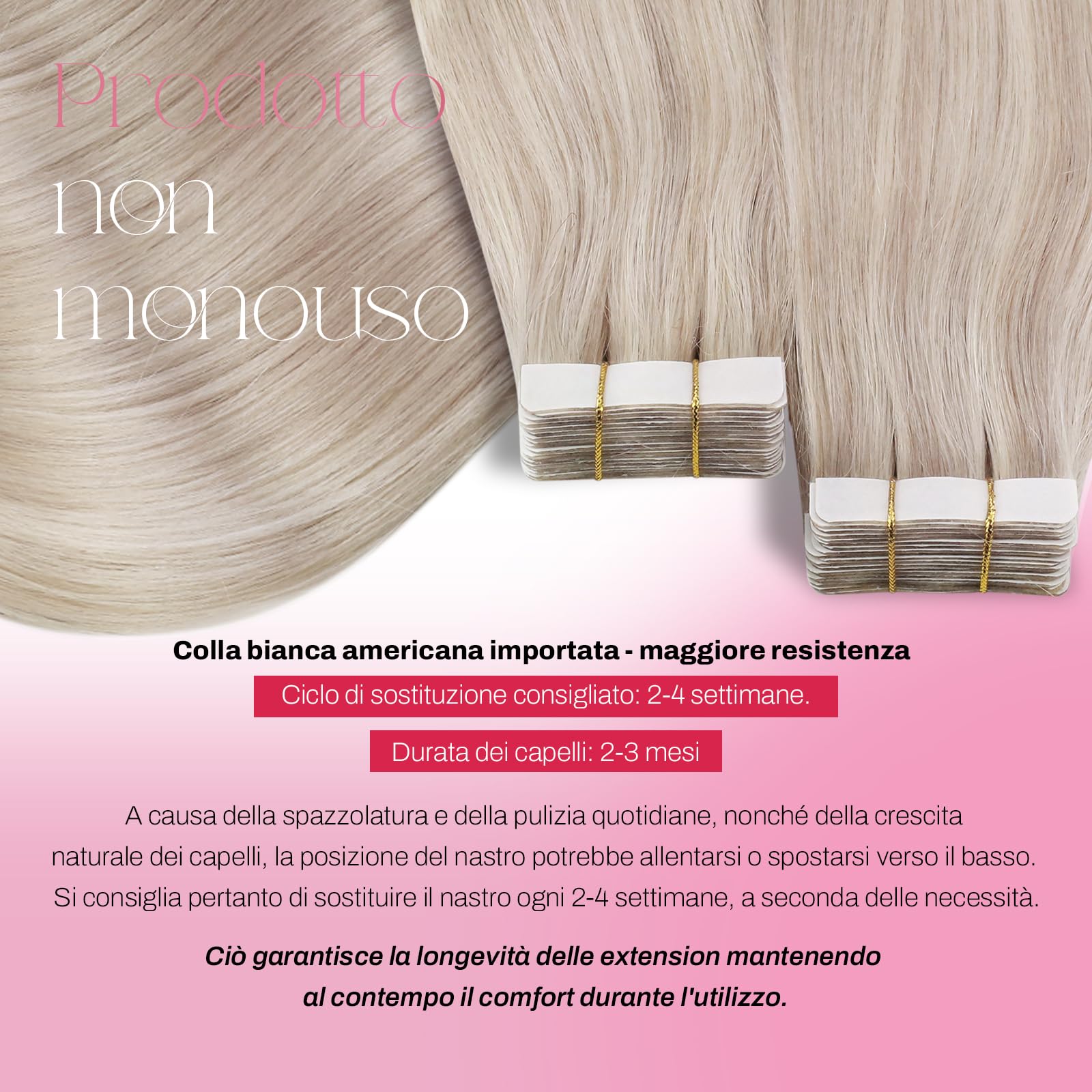 Moresoo Extension Adesive 60 cm #P18/613 + Biadesivo Bundle