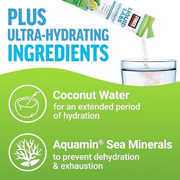 Force Factor Liquid Labs Electrolytes Powder Packets | Hydration Packets to Make Electrolyte Water, 5 Electrolytes, Vitamins, Minerals & Antioxidants, Lemon-Lime, 20 Stick Packs