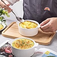 Vista 4 de Delling Ramequines con asa, paquete de 6 cuencos de sopa para sopa de cebolla francesa, pastel de olla, pasteles de lava, crema brulee, plato