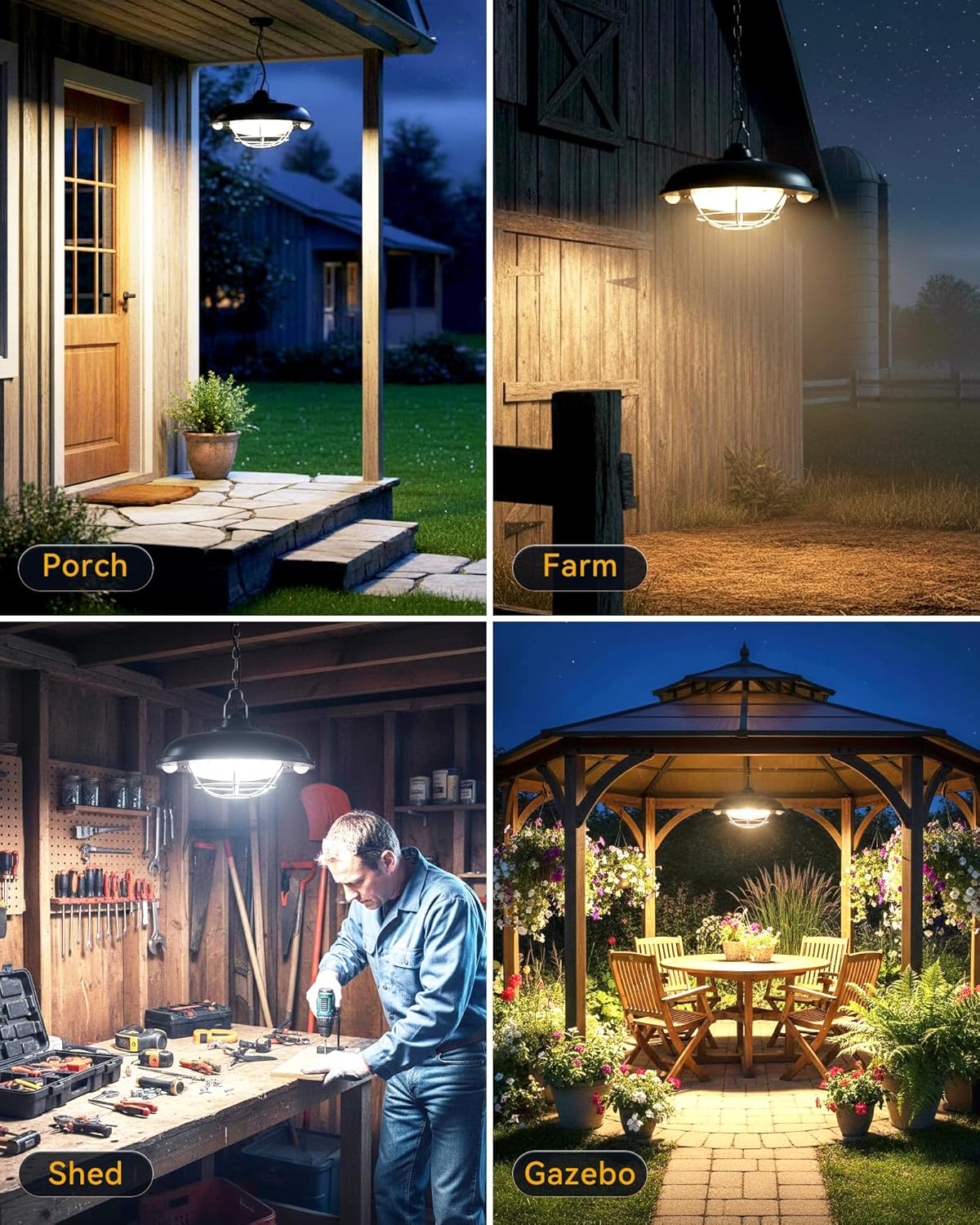 Solar Shed Light Outdoor Indoor, Solar Chicken Coop Light with Timer, 3000LM Dual Motion Sensor 3 Color Temps Remote Waterproof for Gazebo Barn Garage Porch