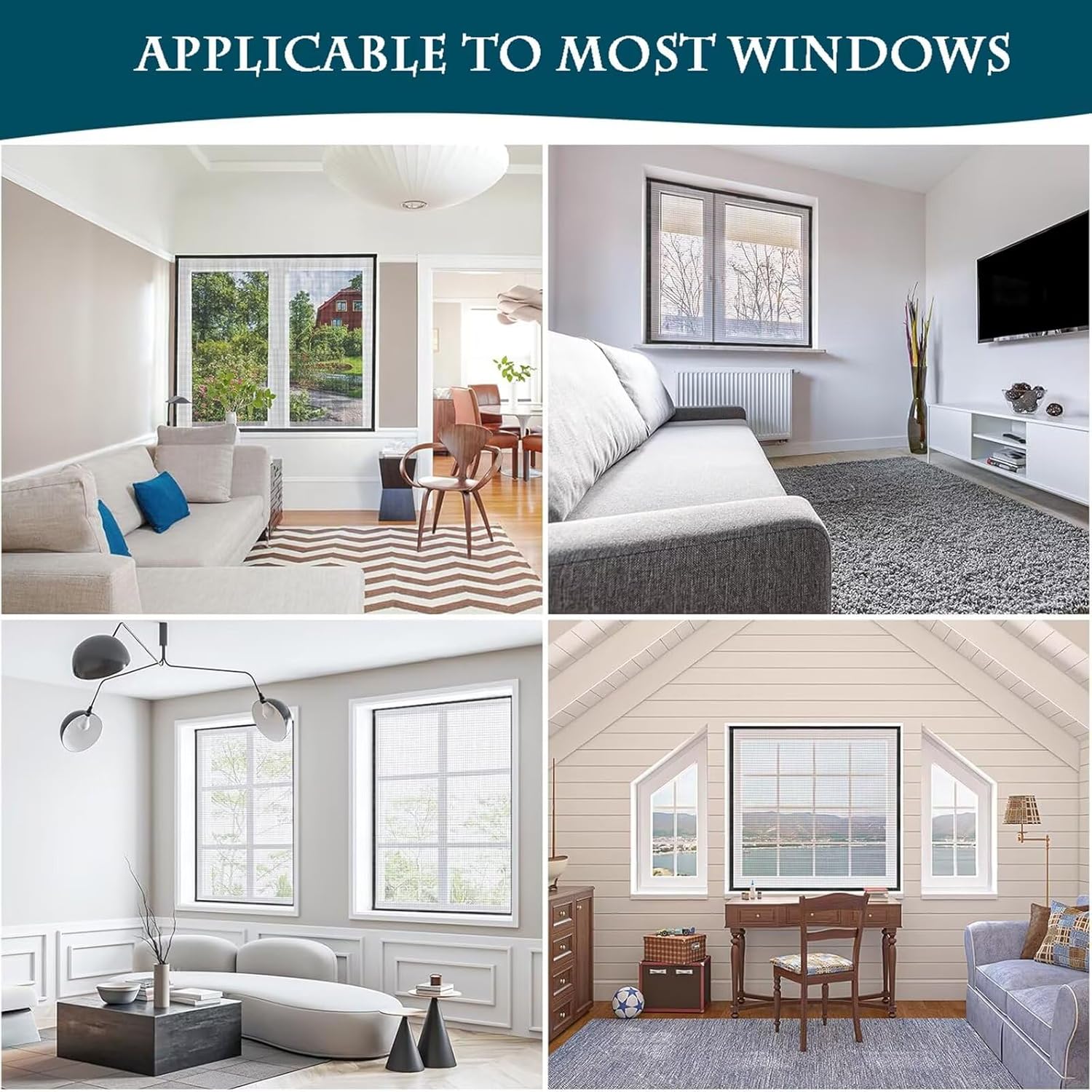 White Self-Adhesive Window Screen Netting Mesh Curtain,W155 x H170cm(61x67in) Fiberglass Netting Mesh Curtain,Windows Net Screens Fitted to Multiple Windows