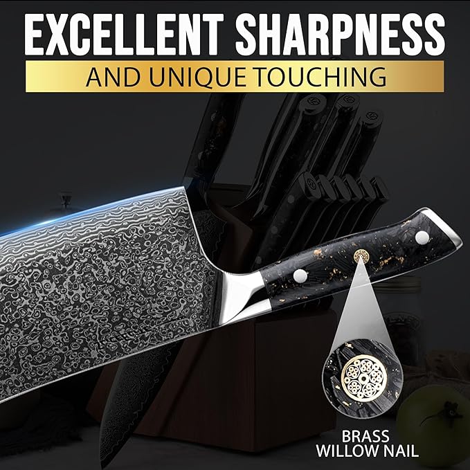 Set de 12 Cuchillos de Cocina con Acero Damasco VG10 miniatura 5