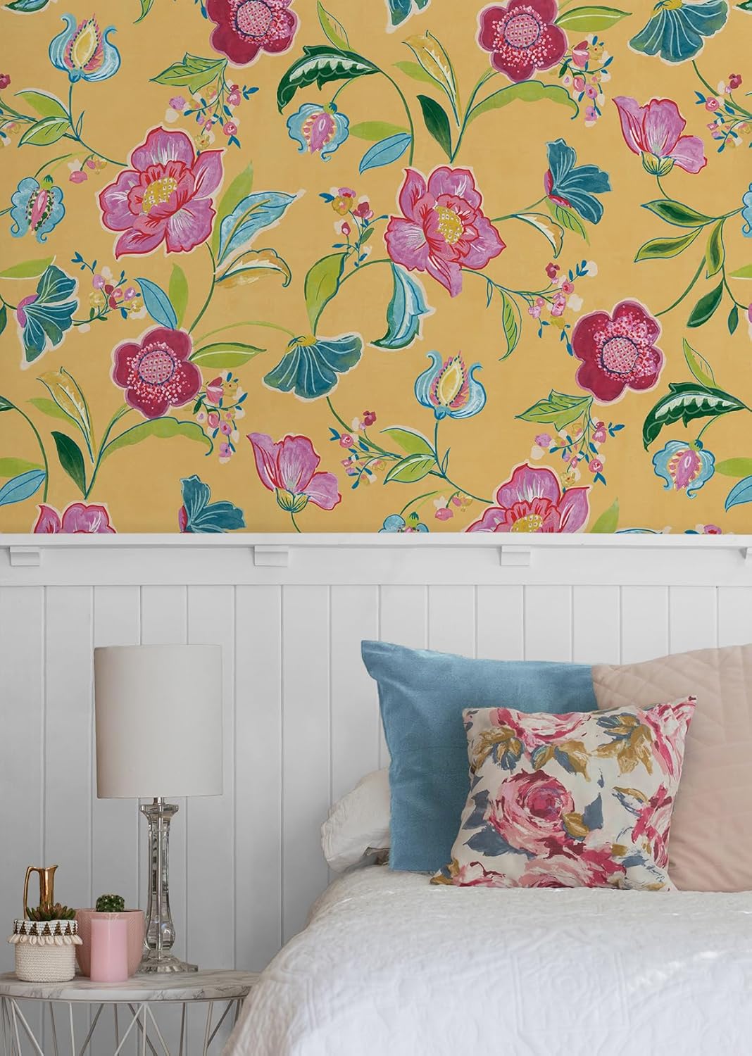 NextWall Painterly Floral Peel and Stick Wallpaper (Cantaloupe)