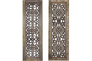 TUP The Urban Port Floral Hand Carved Wooden Wall Panels