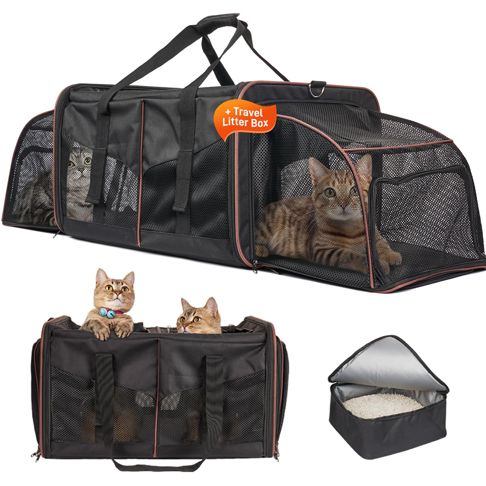 Hamac Pour Chat Cat Travel Carrier With Litter Box 2-in-1 Portable