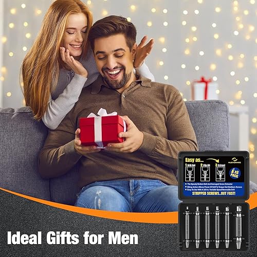 Vista 17 de Nuovoware Juego de extractor de tornillos dañados, 33 piezas mejoradas, kit extractor de tornillos pelados fácil de quitar, juego de removedor