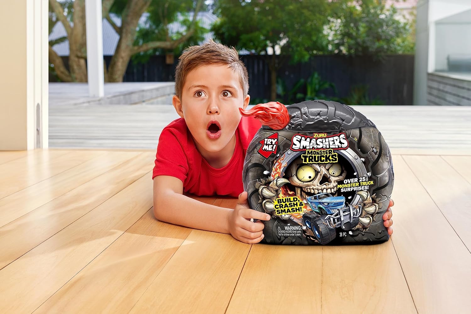 Smashers Monster Truck Surprise (Skull Truck) by ZURU Boys with 25 Surprises Collectible Monster Truck Surprise Smash Slime Sand Compounds Discovery