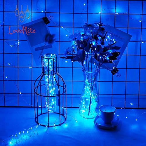 Miniatura 3 de LoveNite Guirnalda de luces LED de hada, funciona con pilas, luces de luciérnaga estrellada de 6.6 pies, 20 LED, impermeables, alambre de cobre