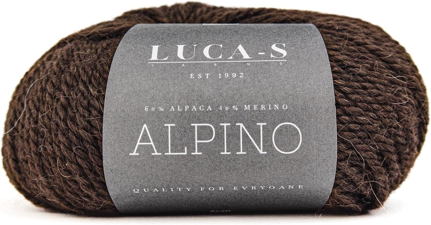 Luca-S ALPINO - Alpaca & Merino Yarn – 5 Skeins of Super Soft Aran Weight Yarn for Knitting & Crochet, 8.75 oz (250g), 410 yds (375m) Total, 60% Alpaca / 40% Merino Wool