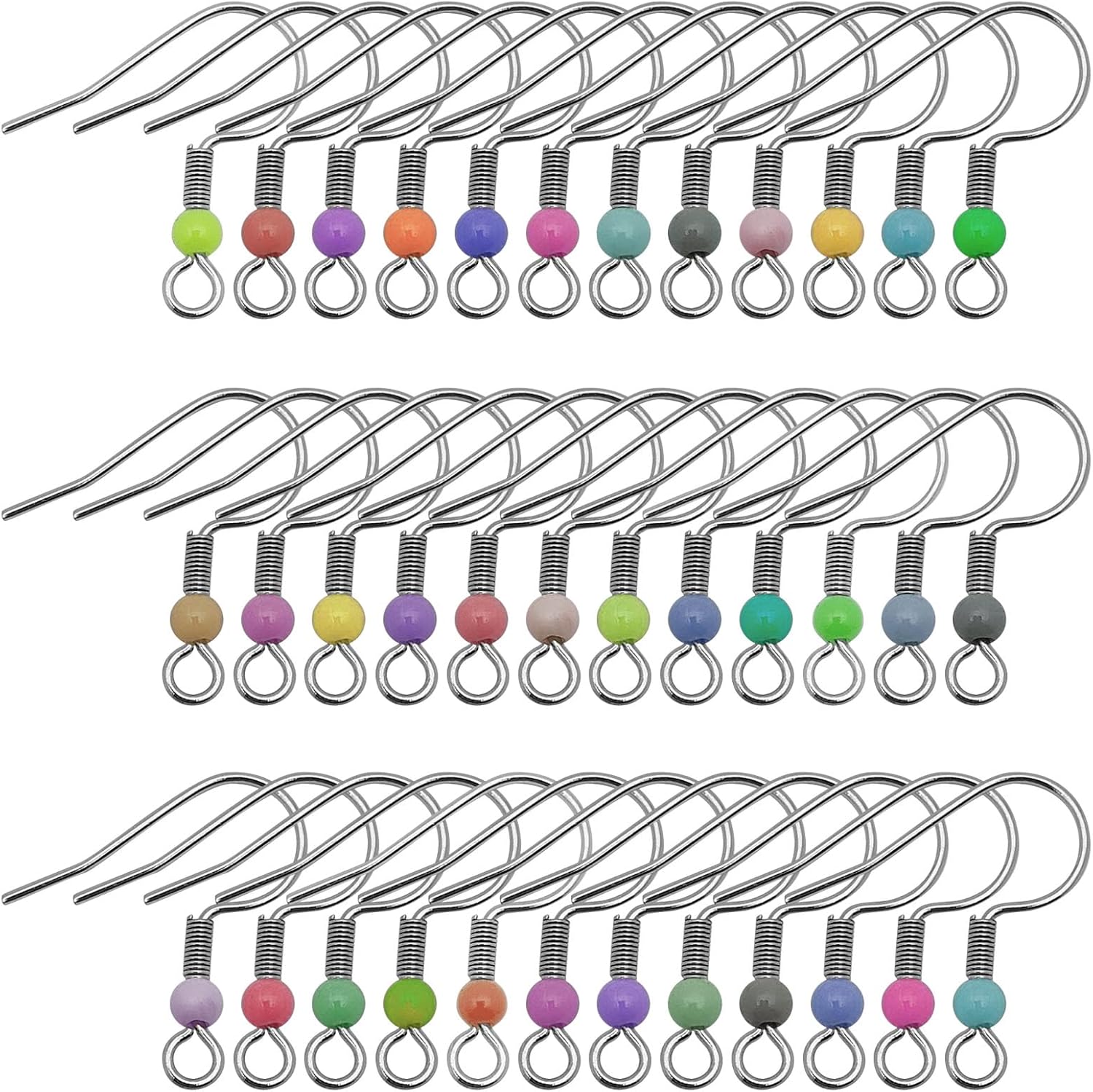 200pcs Earring Hooks for Jewelry Making,Ear Wires Fish Hooks Hypoallergenic Earring Hooks French Wire Hooks for DIY Jewelry Making(Random Color)
