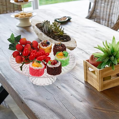 Miniatura 6 de Luxshiny Soporte de postre Plato de fruta para mesa Acrílico ligero Fácil de transportar Instalar