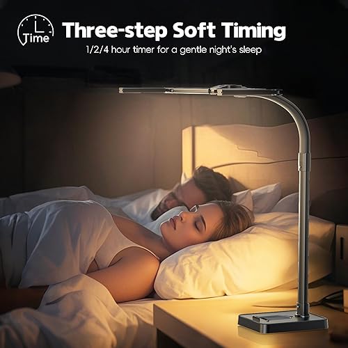 Miniatura 6 de Lámpara de escritorio LED para oficina en casa, lámpara de escritorio plegable brillante de 24 W con base, 25 modos de iluminación, luz de