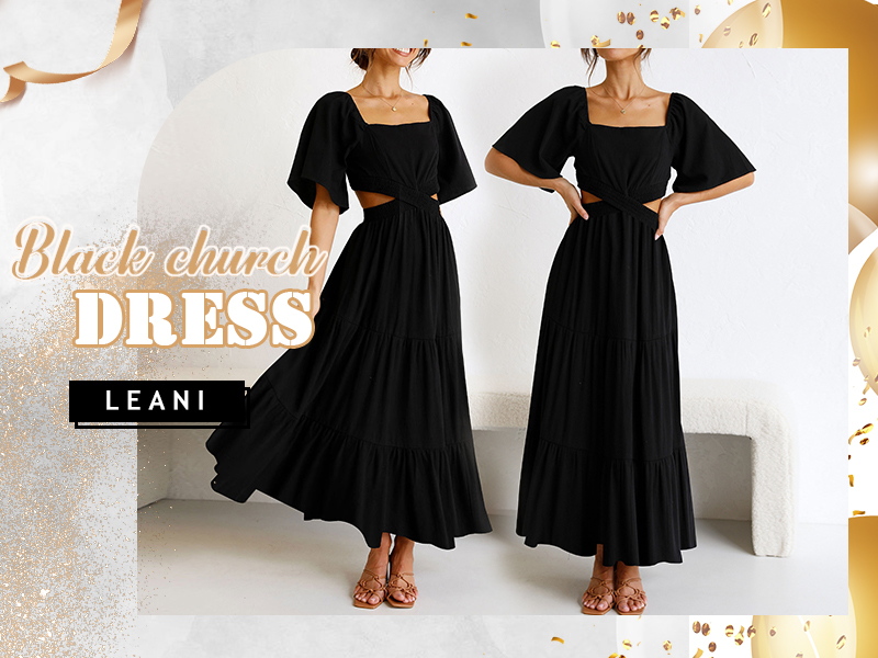 Amazon.com: LEANI Women Summer Dresses 2025 Square Neck Short Sleeve Cutout  Crossover Waist Casual Party Tiered A-Line Maxi Dress Green : Clothing,  Shoes & Jewelry