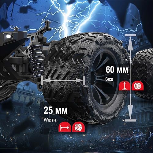 Miniatura 9 de DEERC 9310 - Camioneta monstruo a control remoto de alta velocidad 30 mph escala 118 tracción en las 4 ruedas todoterreno 24GHz 2 baterías para