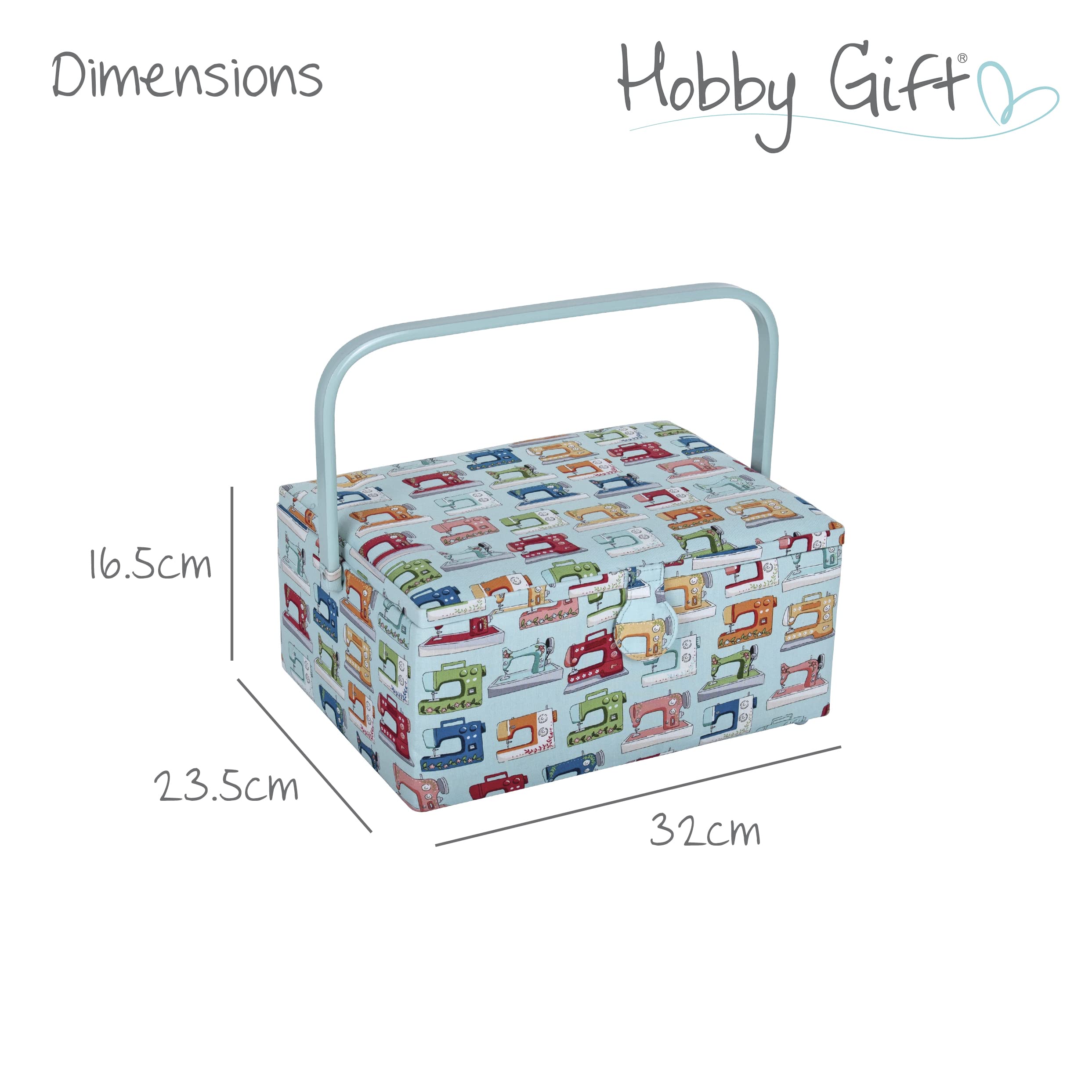 Hobby Gift Große Aufbewahrungsbox für Näharbeiten, Basteln, Hobby, rechteckig, Nähmaschinen, Blau