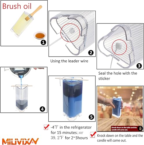 Miniatura 5 de MILIVIXAY 2 moldes para velas cónicas  Moldes de vela de pilar  perfectos para hacer velas de emergencia, velas de campanilla, velas de mesa,