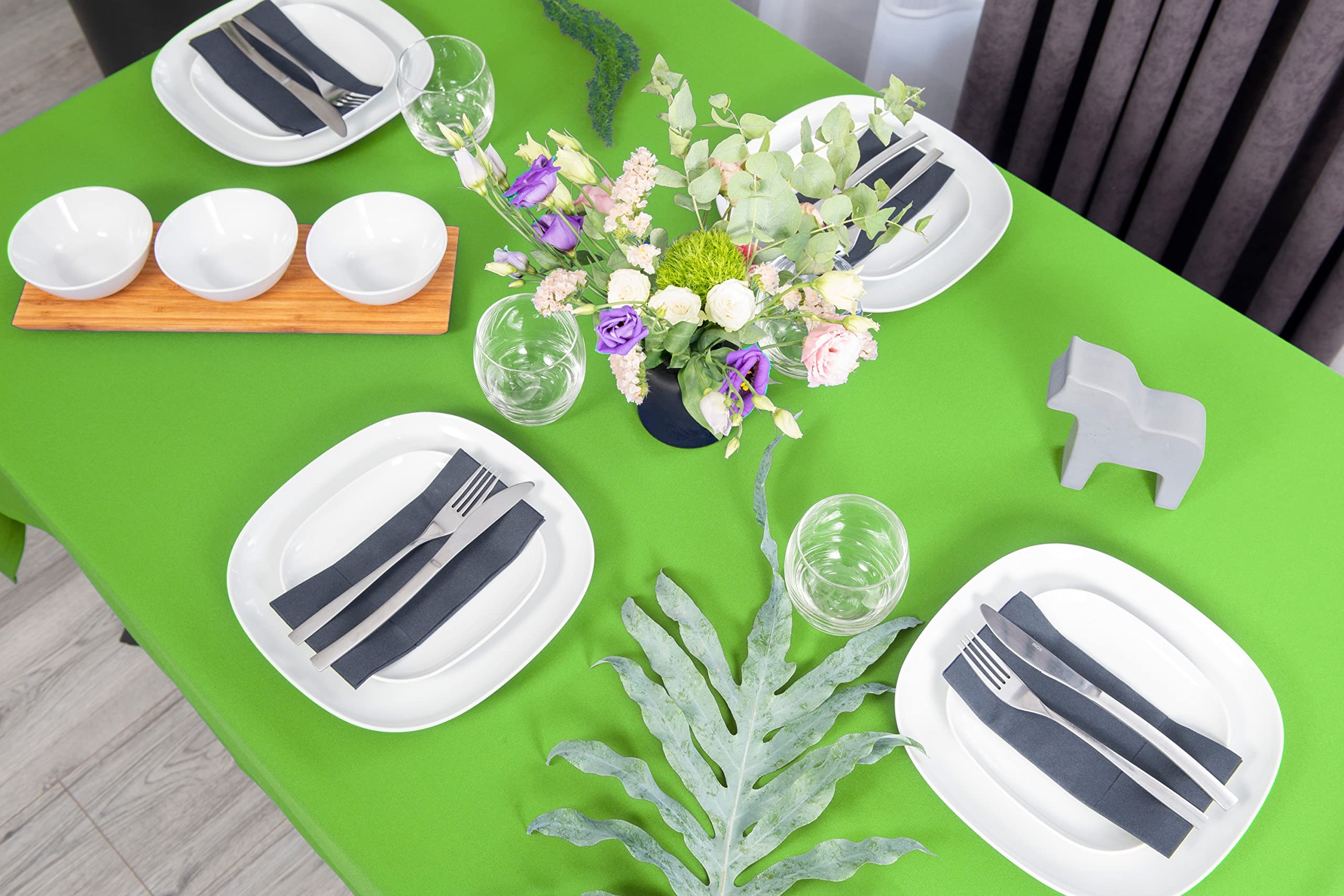 NIBLO Tablecloth, Table Runner, Table Linen, Table Decoration, Tablecloth (Celadon Green, Tablecloth - 140 x 350 cm) - Image 2
