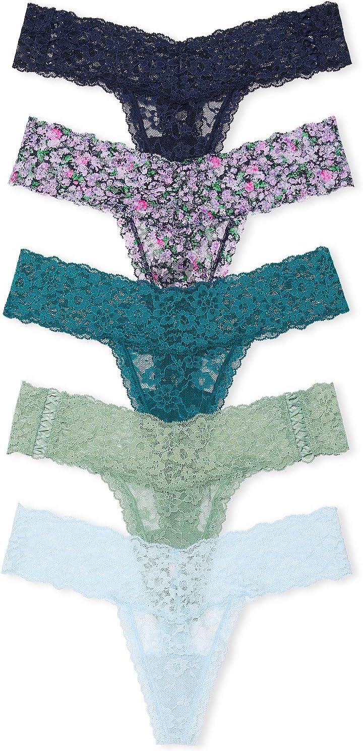 5Pack Lace Thong Panties Clothing, Shoes & Jewelry