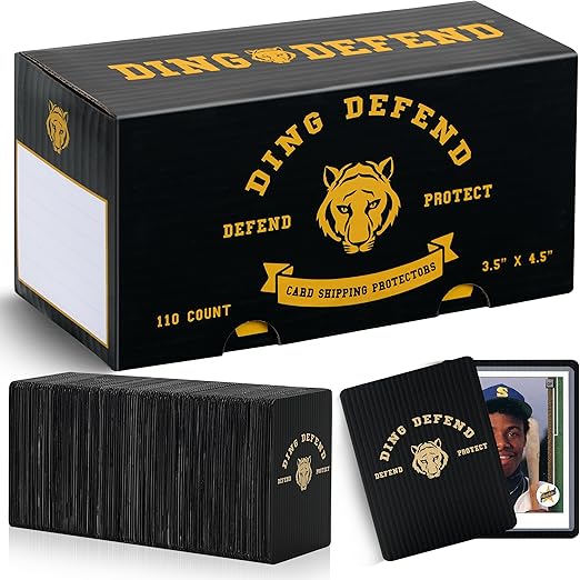 Ding Defend 110 Pack Trading Card Protectors - Hard Plastic Slab - Tiger Design - 3.5 x 4.5 Inches