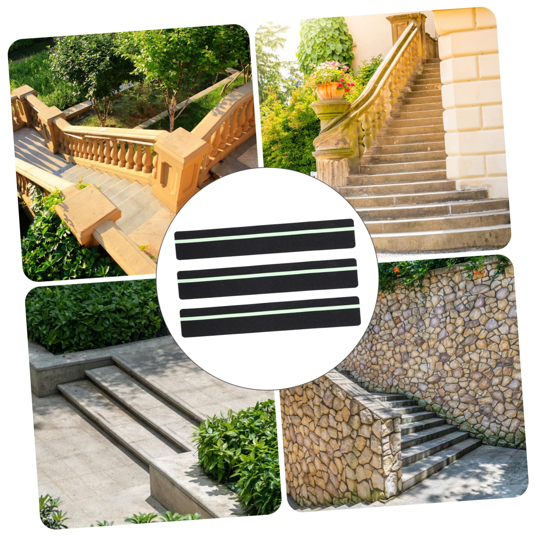 MAGICLULU 12piezas Peldaños De Escalera Antideslizantes De Madera Banda De Para Exteriores Terrazas y Escaleras De Interior Resistente Al