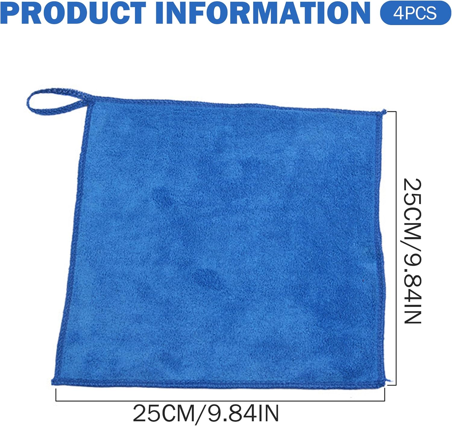 Paint Rags 4pcs, Absorbent Cotton Rags 9.84x9.84in Blue for Cleaning