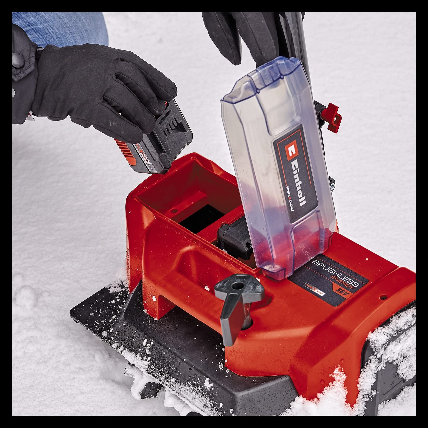Einhell GE-ST 36/40 Li E-Solo Power X-Change - Extractor de Nieve con batería (Ion de Litio, 36 V, Ancho de Trabajo 40 cm, Altura máxima de la Nieve 20 cm, Entrega sin baterías y sin Cargador)