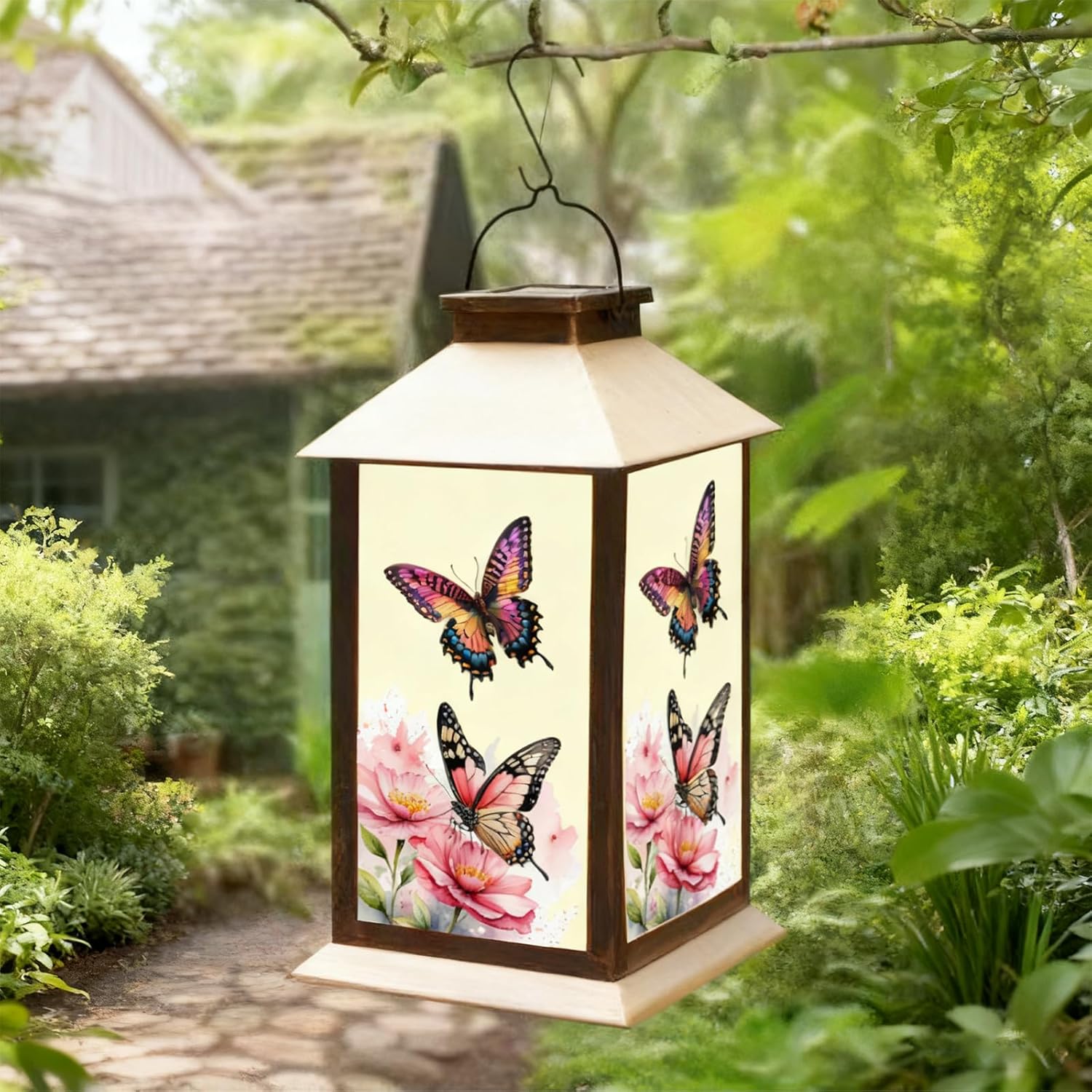JOBOSI Solar Lantern Cat, Portable Decorative Gift, Solar Light, Gifts for Mom, Women, Grandma, Garden Yard Lawn Decor, Christmas and New Year Gift