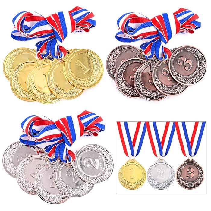 Buy Keadic 15 Pieces Metal Award Medals with Neck Ribbon Olympic