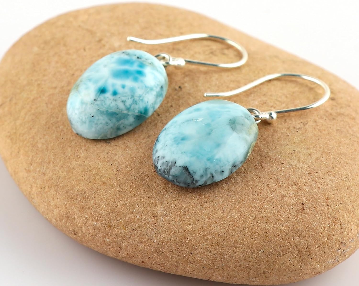 925 Sterling Silver Dainty Earrings, Natural Gemstones Wicca & Reiki Healing Crystals, Polished Stones, Handmade Boho Lightweight Jewelry, Birthday Christmas Gift for Women - Image 2