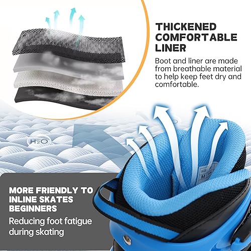 Miniatura 7 de METROLLER Patines en línea para niñas y niños Edades 5-8 8-12 Patines en línea ajustables con ruedas iluminadas Patines en línea para jóvenes y