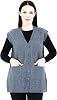 Fresh&Fashion | Womens V-Neck Button Pocket Knitted Wool Knitwear Mother Short Vest